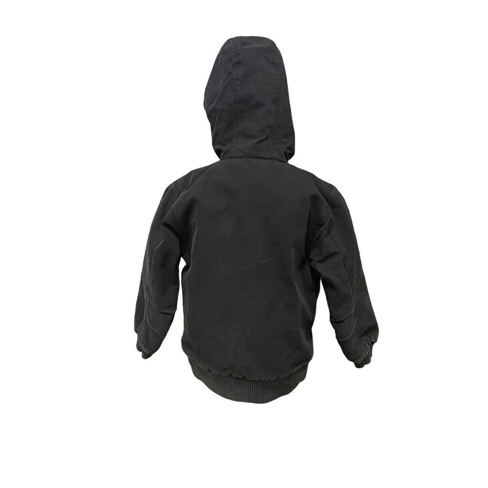 VTG Kids Carhartt Quilt Lined Brown Hooded Full Zip Jacket Size XS-6 - Picture 2 of 3